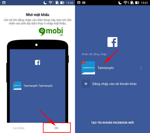 Đăng nhập Facebook trên điện thoại