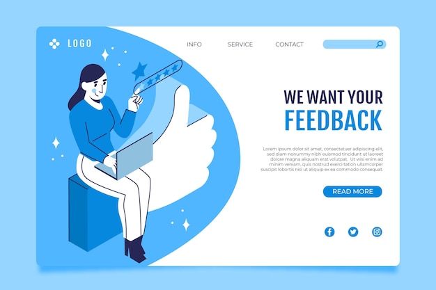 Isometric Feedback Landing Page