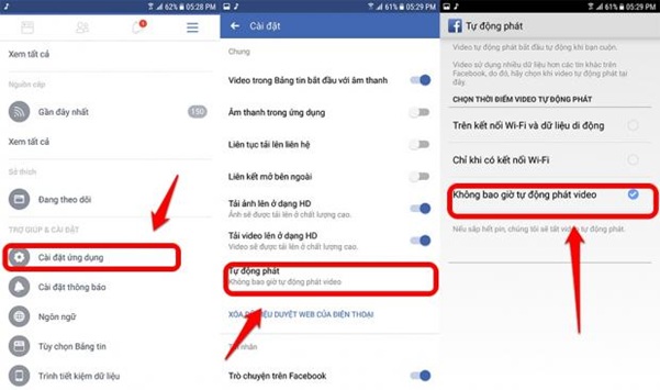 Tắt tự động phát video trên Android